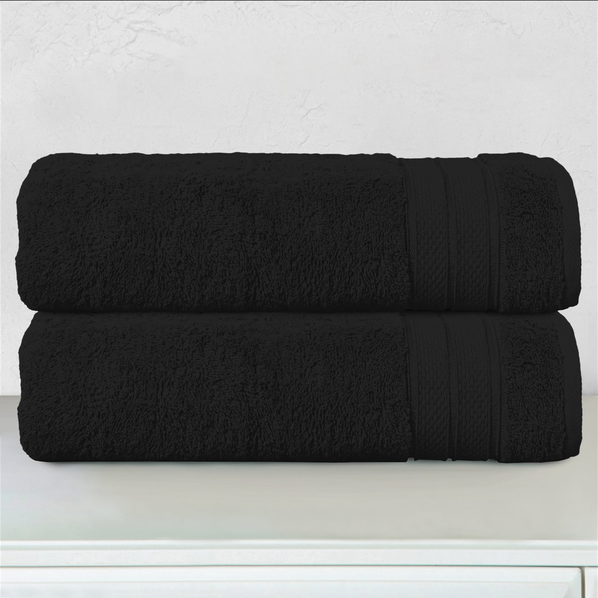 Elegant Comfort 2-Piece Turkish Cotton Three Line Popcorn Bath Towel Set, 27 x 54 inch