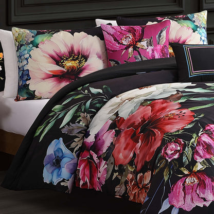 Bebejan Black Night Poppies 5 Piece Reversible Comforter Set