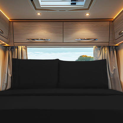 Elegant Comfort RV/Trailer 4-Piece 3 Line Embroidery Bed Sheet Set - Soft as a Hotel Premium Quality