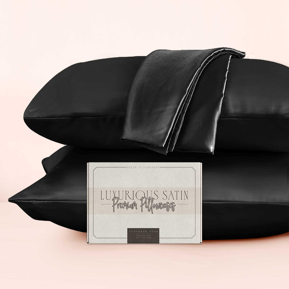 Elegant Comfort Set of 2 - Satin Pillowcases