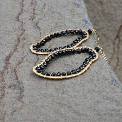 Black Spinel Freestyle Earrings