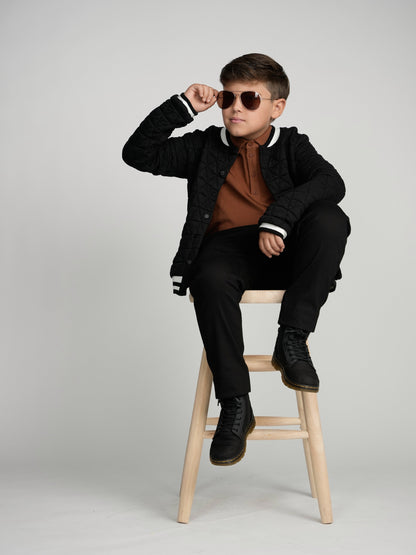 Black Varsity Bomber