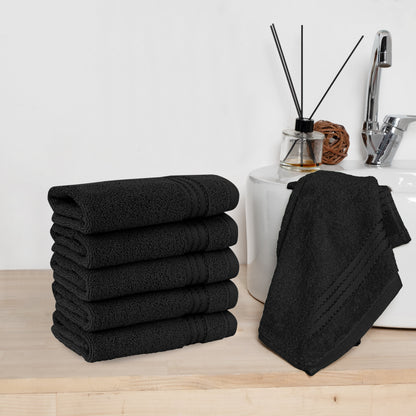 Elegant Comfort 6 Pack Premium Turkish Cotton Washcloths Set, 13 x 13 inch