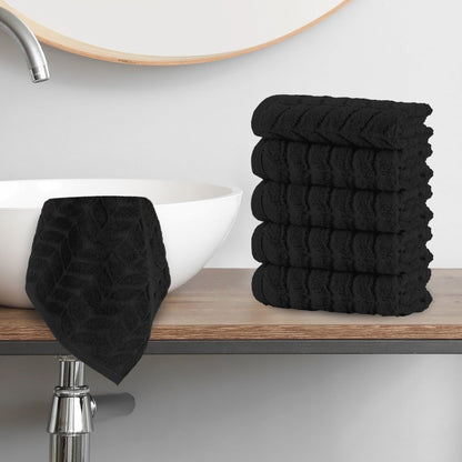 Elegant Comfort 6-Pack Premium Turkish Cotton Braided Washcloths Set, 13 x 13 inch