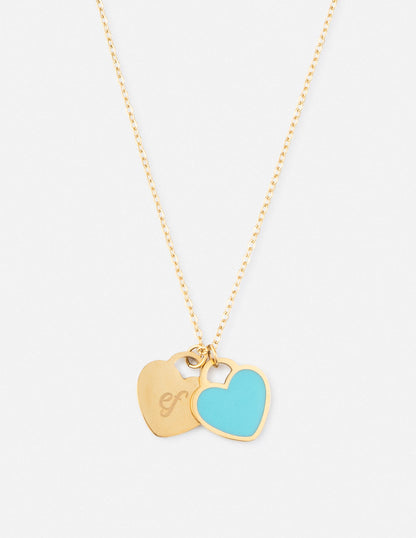 Elevated Faith Blue Enamel Heart Logo Necklace