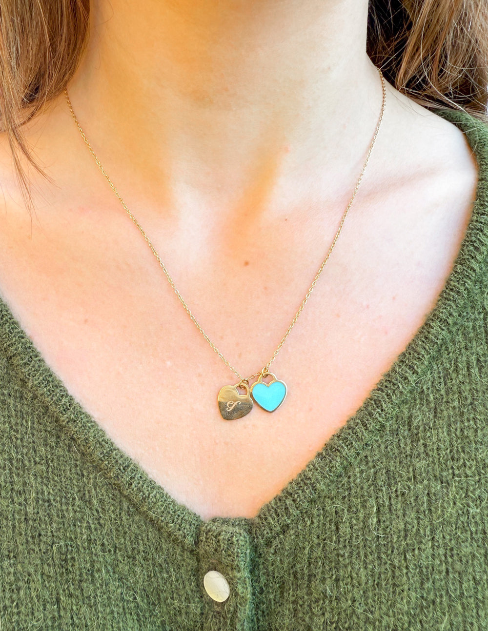 Elevated Faith Blue Enamel Heart Logo Necklace