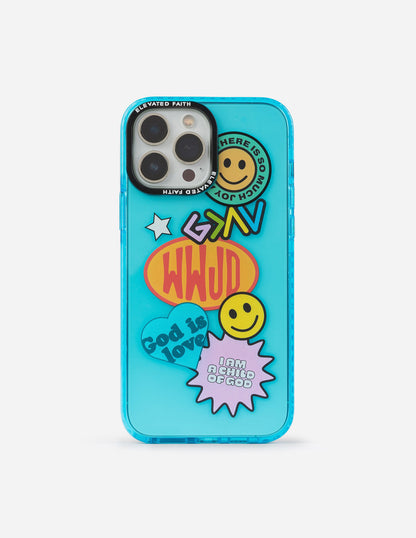 Elevated Faith Blue Sticker Collage Phone Case
