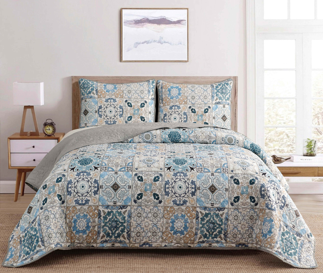 Dan River Reversible Printed Quilt Set (3 Piece)