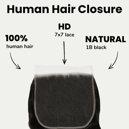 Body Wave 7x7 HD Lace Human Hair Closure