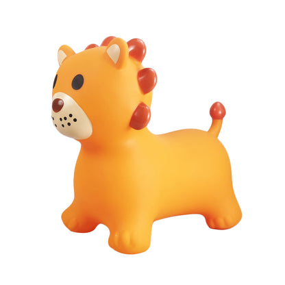 BounceZiez Inflatable Bouncy Ride-On Hopper with Pump - Orange Lion
