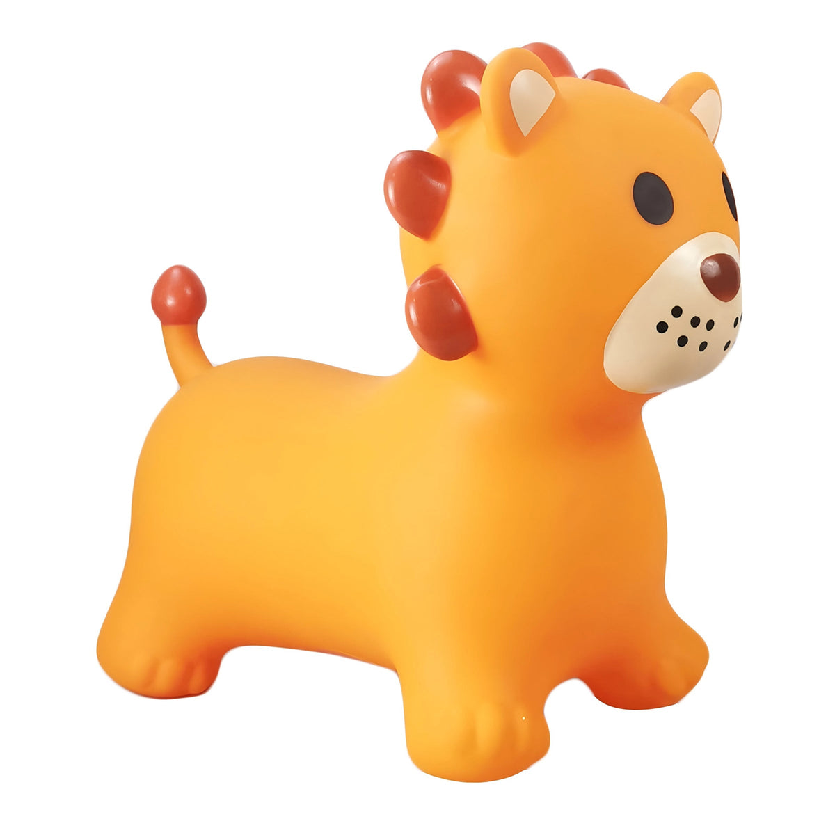 BounceZiez Inflatable Bouncy Ride-On Hopper with Pump - Orange Lion