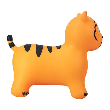 BounceZiez Inflatable Bouncy Ride-On Hopper with Pump - Orange Tiger