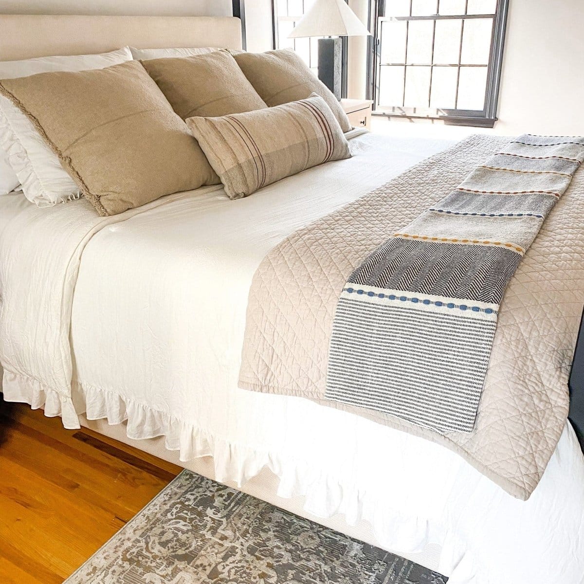 Belgian Flax Linen Rich Cotton Blend Quilt 3 Piece Set