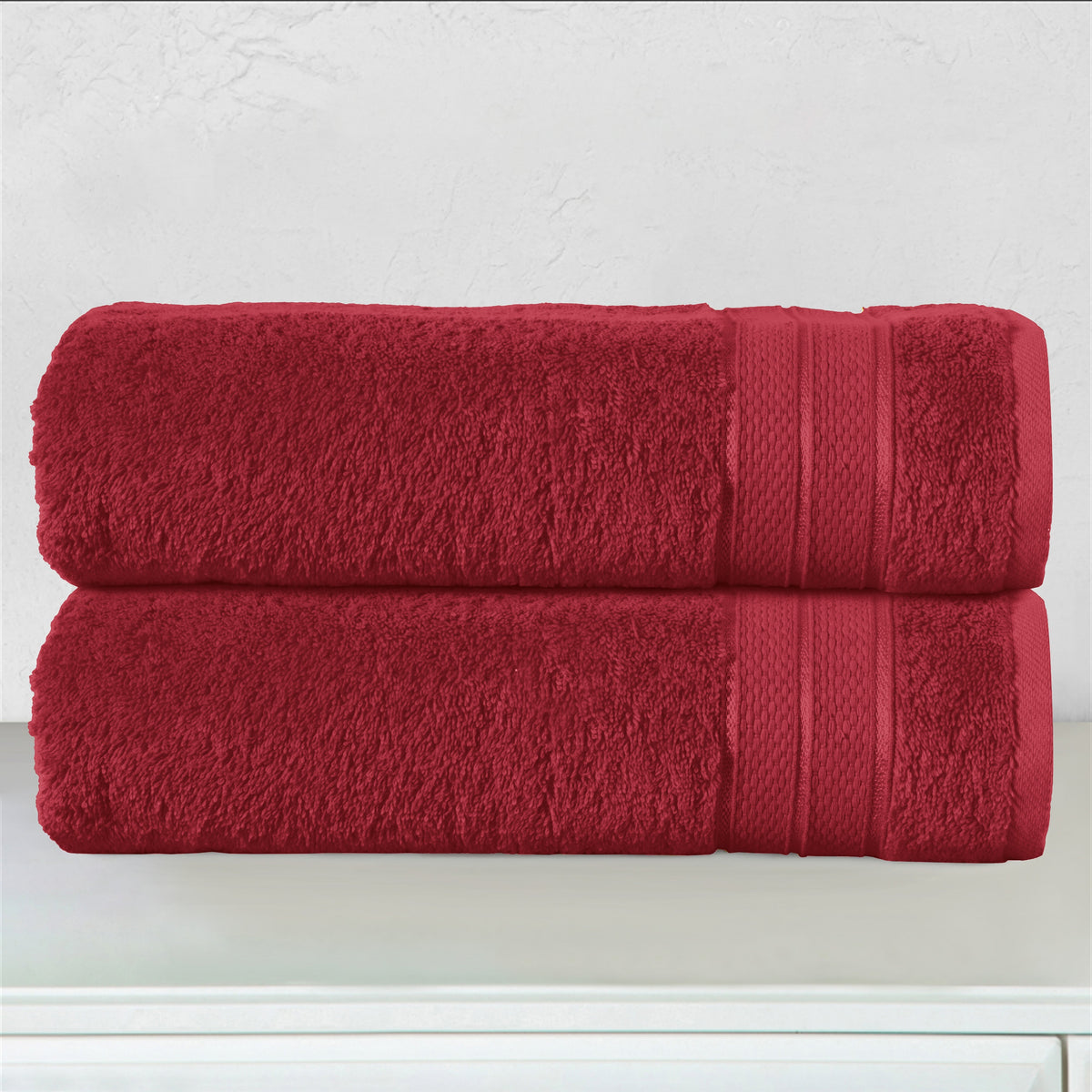 Elegant Comfort 2-Piece Turkish Cotton Three Line Popcorn Bath Towel Set, 27 x 54 inch