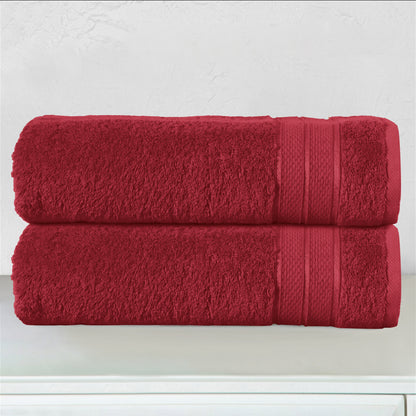 Elegant Comfort 2-Piece Turkish Cotton Three Line Popcorn Bath Towel Set, 27 x 54 inch