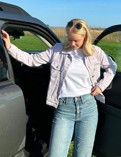 Elevated Faith But God Cropped Denim Jacket