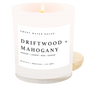 Driftwood and Mahogany Soy Candle - White Jar - 11 oz