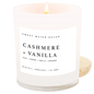 Cashmere and Vanilla Soy Candle - White Jar - 11 oz