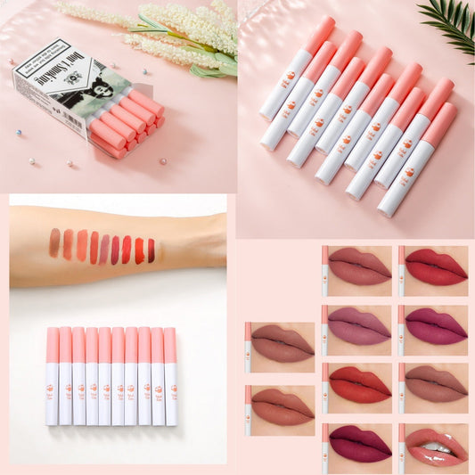 10-Piece Velvet Matte Lip Gloss Set
