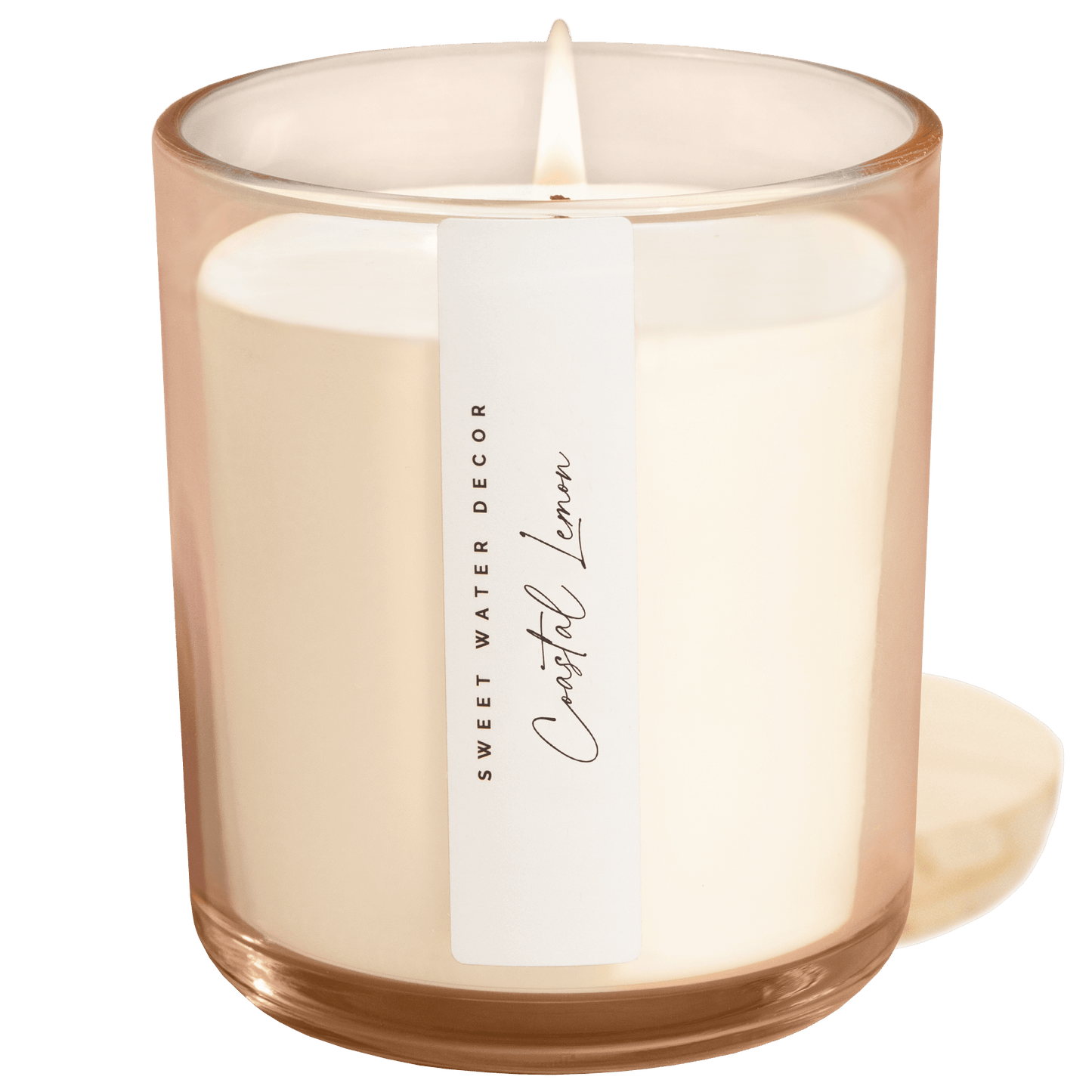 Coastal Lemon Soy Candle - Tinted Glass Jar - 12 oz