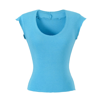U-neck short sleeved T-shirt