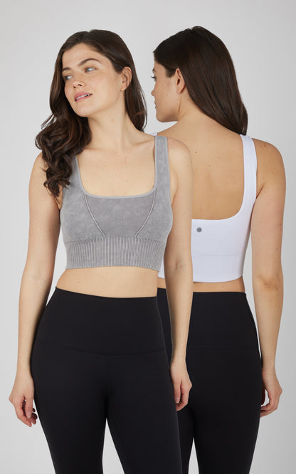 90 Degree by Reflex 2 PK Stonewash Seamless Bra Tank