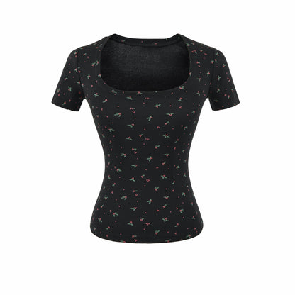 U-Neck Short Sleeve T-Shirt for Women