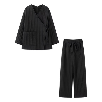 Loose casual cotton suit set
