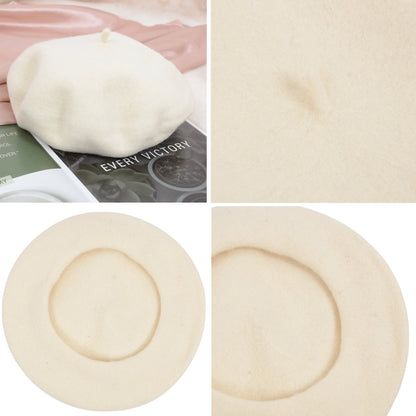 Women's Wool French Beret Hats Solid Color Classic Beanie Fall Winter Cap