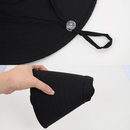 Anna-Kaci Women Ponytail Sun Hat Wide Brim Sun Hat with Flap Packable Adjustable Summer Beach Hat