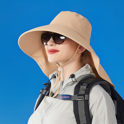 Anna-Kaci Women Ponytail Sun Hat Wide Brim Sun Hat with Flap Packable Adjustable Summer Beach Hat