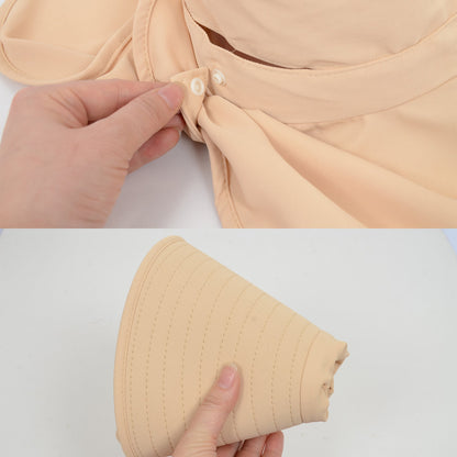 Anna-Kaci Women Ponytail Sun Hat Wide Brim Sun Hat with Flap Packable Adjustable Summer Beach Hat