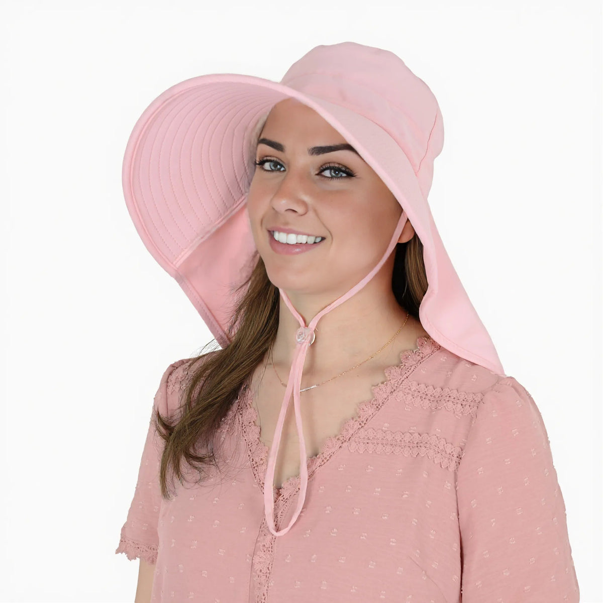 Anna-Kaci Women Ponytail Sun Hat Wide Brim Sun Hat with Flap Packable Adjustable Summer Beach Hat