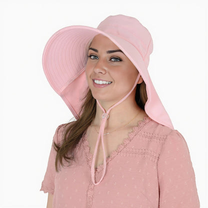 Anna-Kaci Women Ponytail Sun Hat Wide Brim Sun Hat with Flap Packable Adjustable Summer Beach Hat