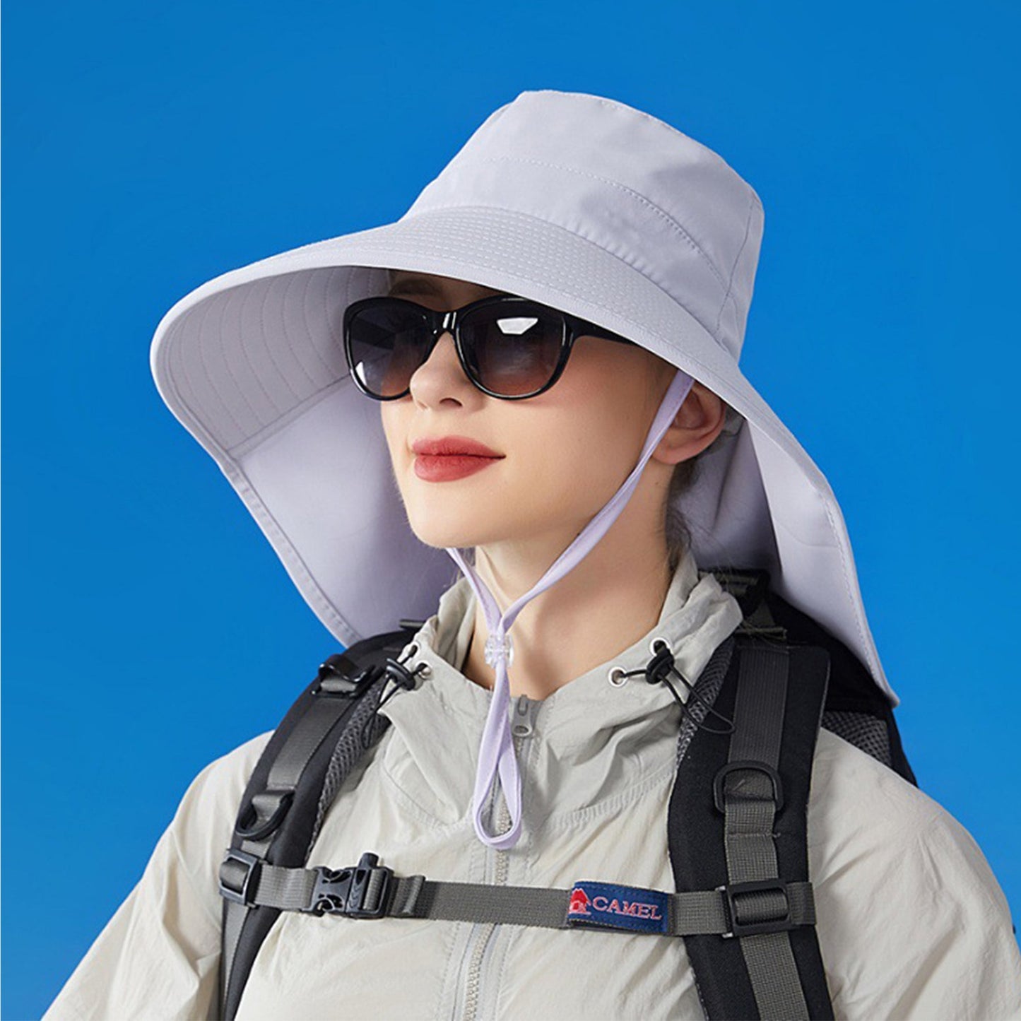Anna-Kaci Women Ponytail Sun Hat Wide Brim Sun Hat with Flap Packable Adjustable Summer Beach Hat