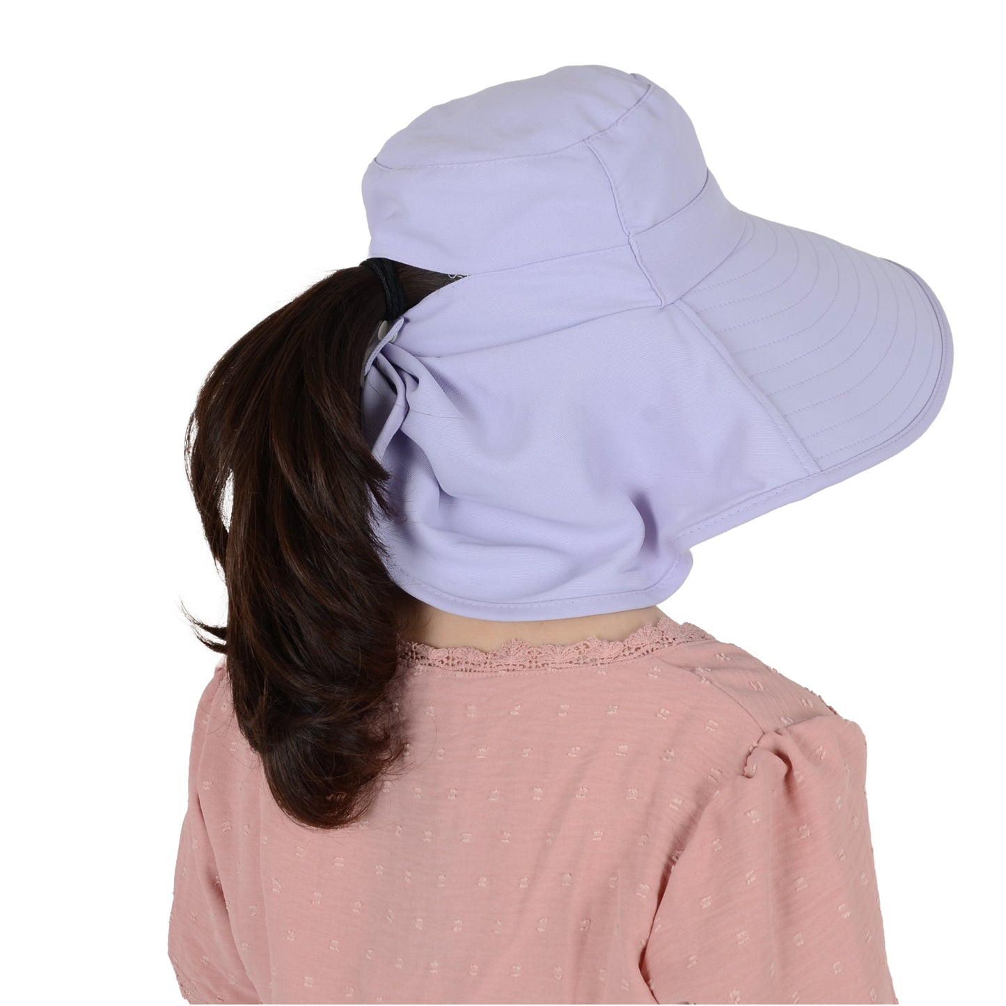 Anna-Kaci Women Ponytail Sun Hat Wide Brim Sun Hat with Flap Packable Adjustable Summer Beach Hat