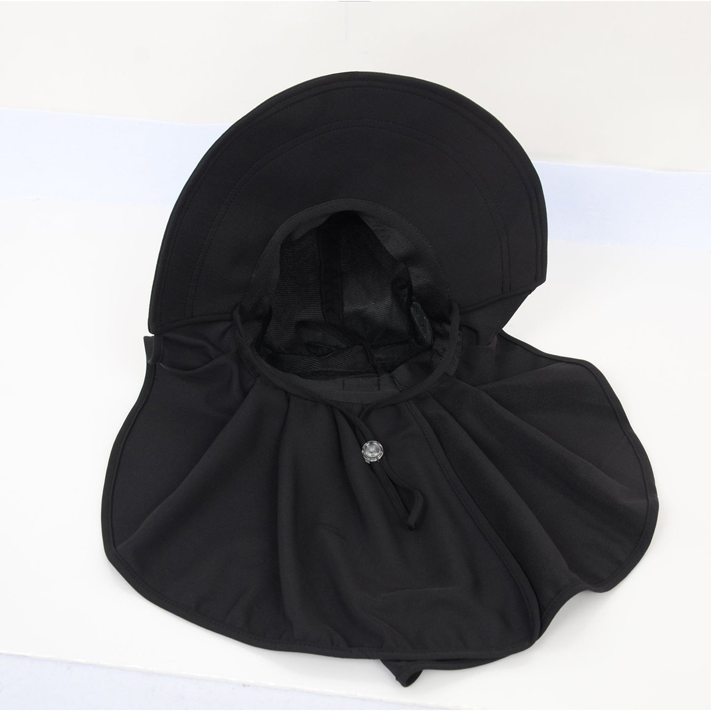 Anna-Kaci Womens Wide Brim Sun Hat UV Protection Flap Design with Back Bow Detail and Adjustable Chin Strap