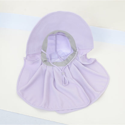 Anna-Kaci Womens Wide Brim Sun Hat UV Protection Flap Design with Back Bow Detail and Adjustable Chin Strap