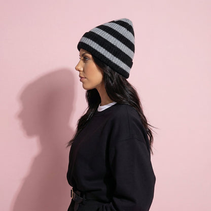 Anna-Kaci Unisex Striped Knit Beanie Hat Cuffed Warm Winter Cap