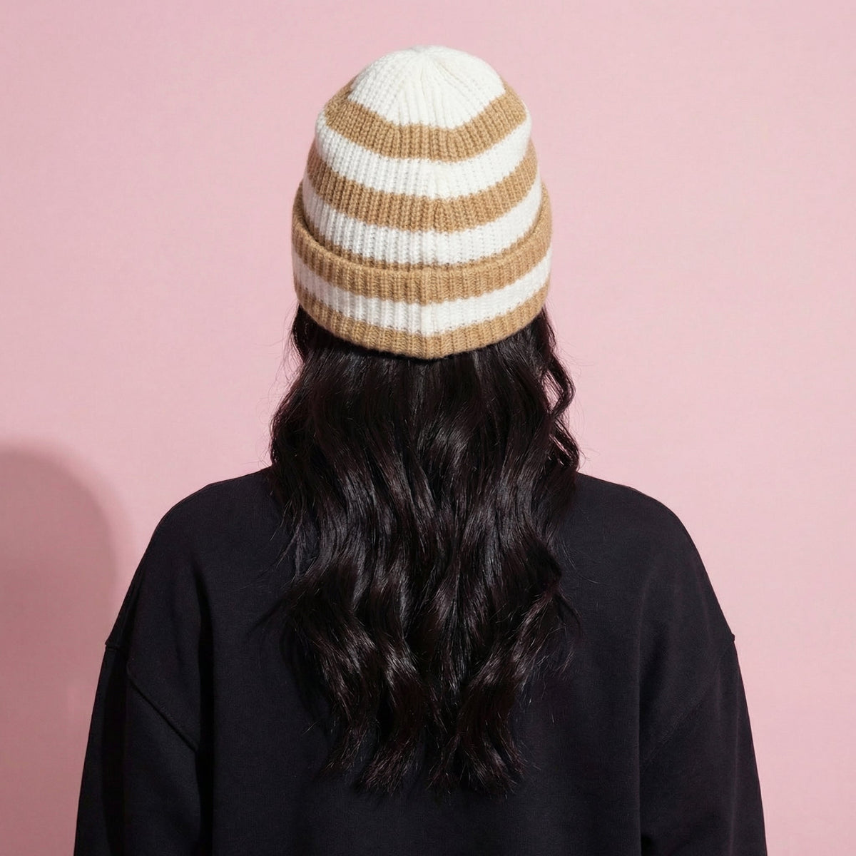Anna-Kaci Unisex Striped Knit Beanie Hat Cuffed Warm Winter Cap