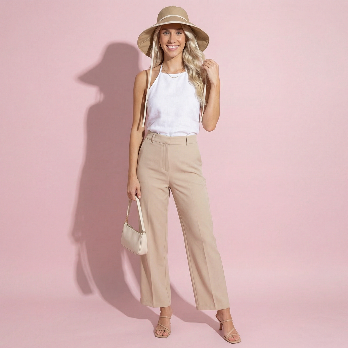 Anna-Kaci Women's Wide Brim Soft Sun Hat with Tie Strap Lightweight Casual Headwear