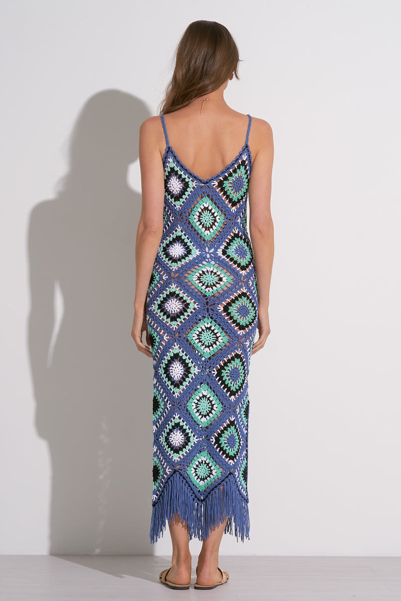 Aleki Crochet Maxi Blue Multi