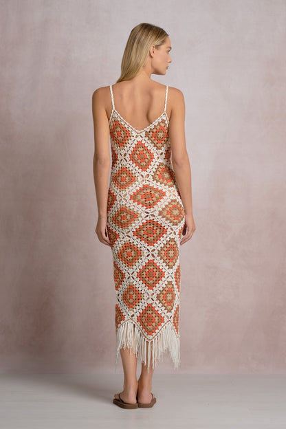 Aleki Crochet Maxi White Clay Combo