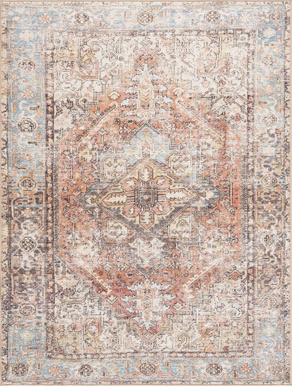 Beck Peach Washable Area Rug - Clearance