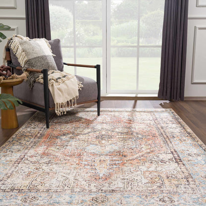 Beck Peach Washable Area Rug - Clearance