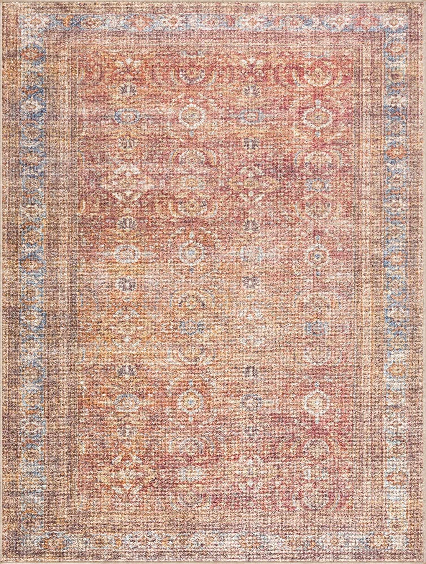 Anshu Peach Washable Area Rug