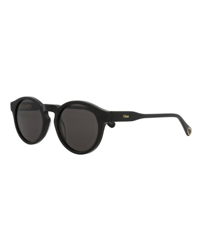 Chloé Round-Frame Recycled Acetate Sunglasses