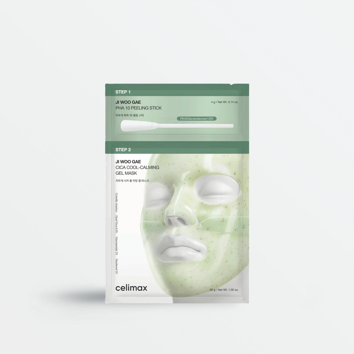 Ji Woo Gae CICA PHA Peel 2-Step Gel Mask (4ea)