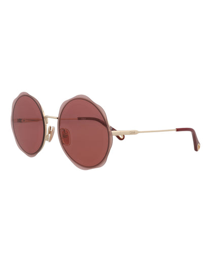 Chloé Round-Frame Metal Sunglasses