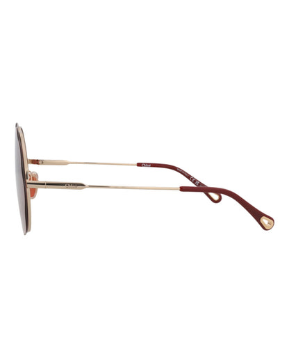 Chloé Round-Frame Metal Sunglasses